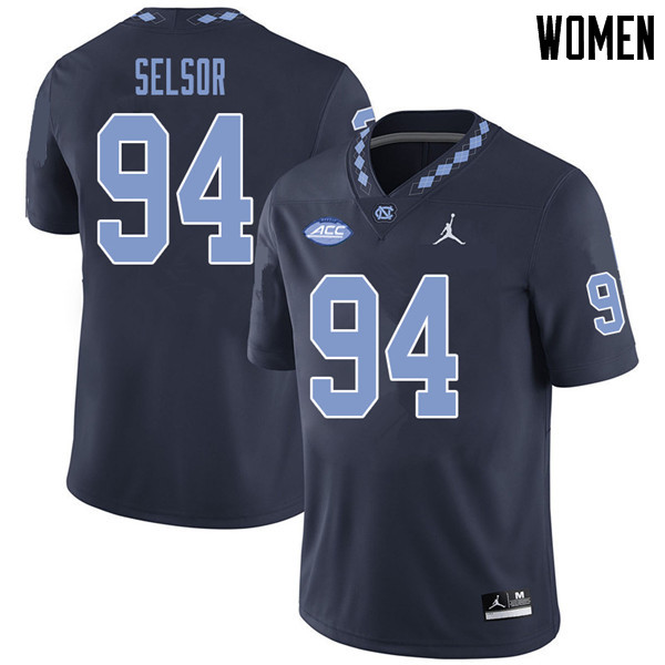 Jordan Brand Women #94 Michael Selsor North Carolina Tar Heels College Football Jerseys Sale-Navy